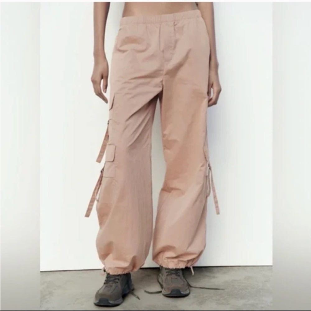 NYLON BLEND PARACHUTE PANTS - Picture 2 of 7